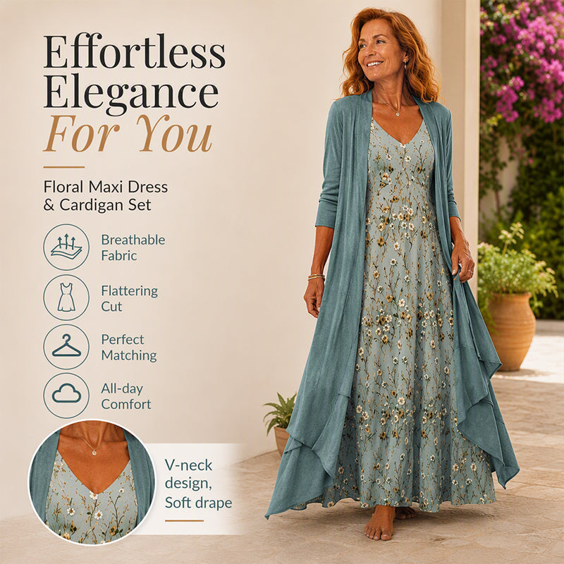 📣📣50%Rabatt!!!🎉✨Camisole-Kleid mit Cardigan im Set