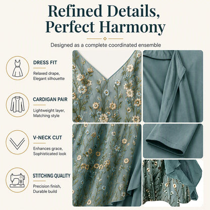 📣📣50%Rabatt!!!🎉✨Camisole-Kleid mit Cardigan im Set