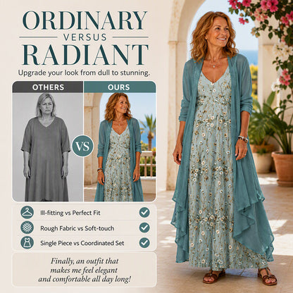 📣📣50%Rabatt!!!🎉✨Camisole-Kleid mit Cardigan im Set