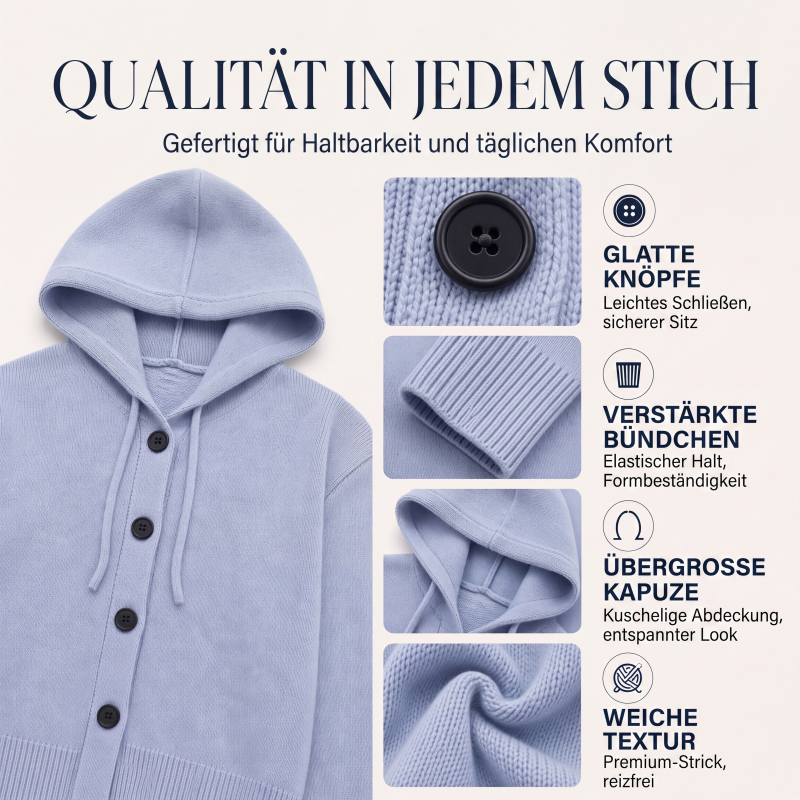 📢📢50%Rabatt!!!🎉✨Damen-Strickcardigan mit Kapuze – Kuscheliger Strick, lässiger Look & vielseitig kombinierbar – Perfekt für Alltag, Freizeit & gemütliche Stunden