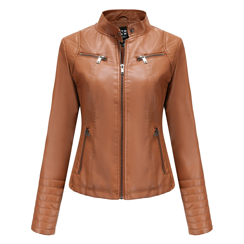 ⏰ Letzte Welle – Lager fast leer – 50% endet jederzeit Damen-Kunstlederjacke in Slim-Fit