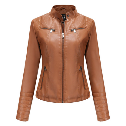 ⏰ Letzte Welle – Lager fast leer – 50% endet jederzeit Damen-Kunstlederjacke in Slim-Fit