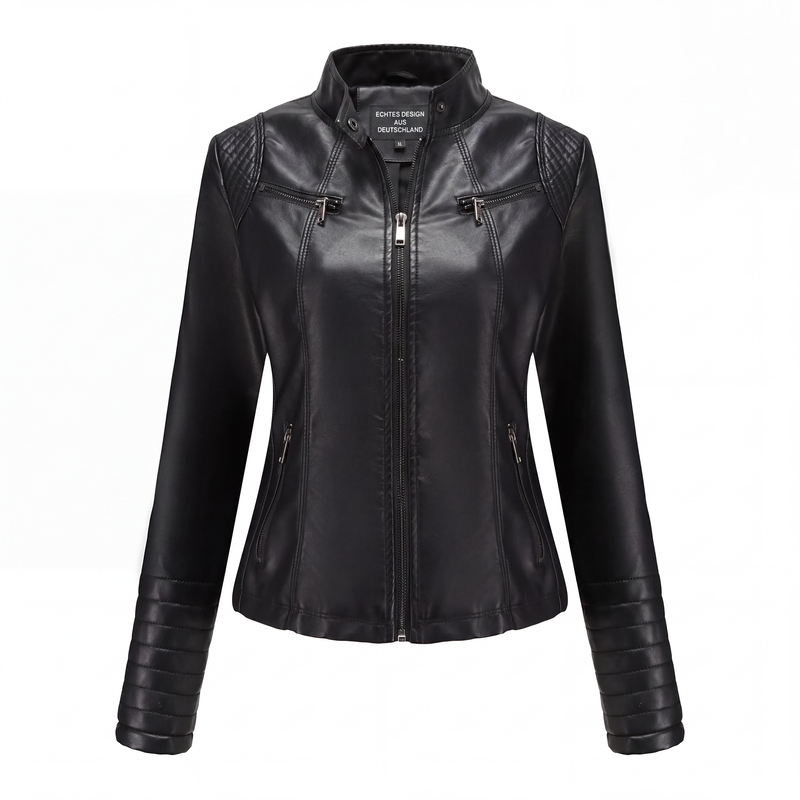 ⏰ Letzte Welle – Lager fast leer – 50% endet jederzeit Damen-Kunstlederjacke in Slim-Fit