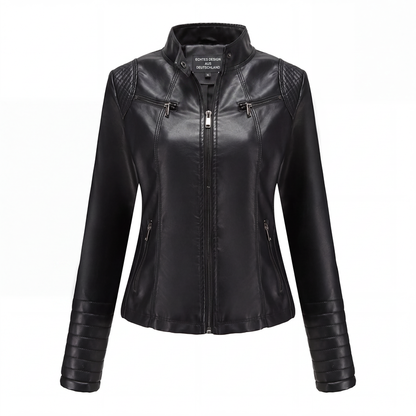 ⏰ Letzte Welle – Lager fast leer – 50% endet jederzeit Damen-Kunstlederjacke in Slim-Fit