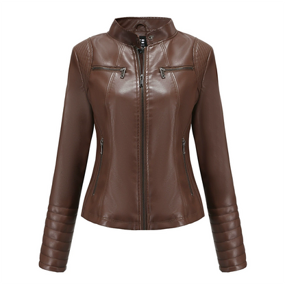 ⏰ Letzte Welle – Lager fast leer – 50% endet jederzeit Damen-Kunstlederjacke in Slim-Fit