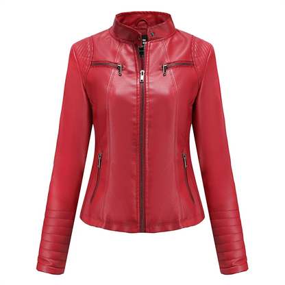 ⏰ Letzte Welle – Lager fast leer – 50% endet jederzeit Damen-Kunstlederjacke in Slim-Fit
