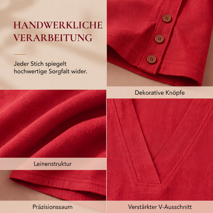 👥 Über 80.000 Käufer haben bereits zugeschlagen! Legeres V-Ausschnitt-Oberteil für Damen in lockerer Passform