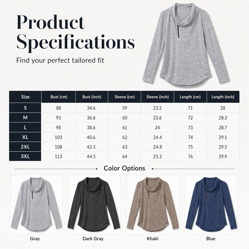 📣📣50%Rabatt!!!🎉✨Sweatshirt mit Schalkragen & Reißverschluss