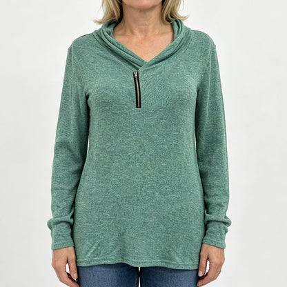 📣📣50%Rabatt!!!🎉✨Sweatshirt mit Schalkragen & Reißverschluss