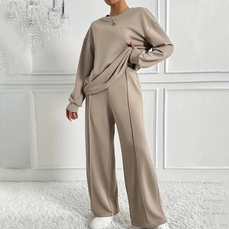 📢📢50%Rabatt!!!🎉✨Gemütlicher Damen-Zweiteiler: Langarm-Sweatshirt und Hose