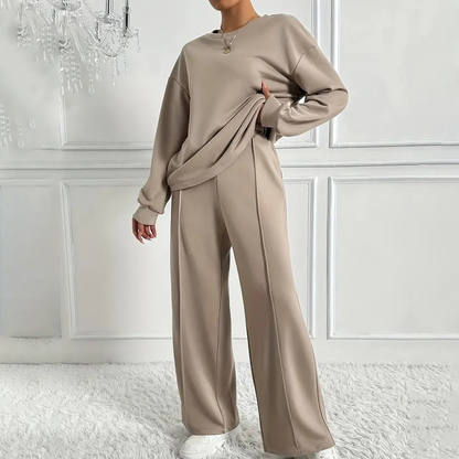📢📢50%Rabatt!!!🎉✨Gemütlicher Damen-Zweiteiler: Langarm-Sweatshirt und Hose