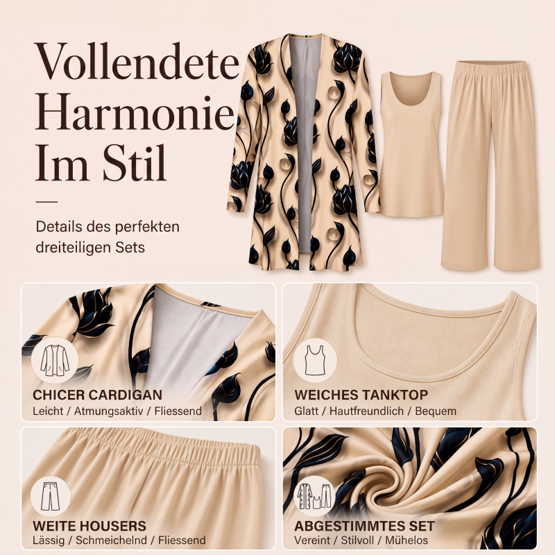 📢📢50%Rabatt!!!🎉✨Elegantes bedrucktes 3-teiliges Set für Damen