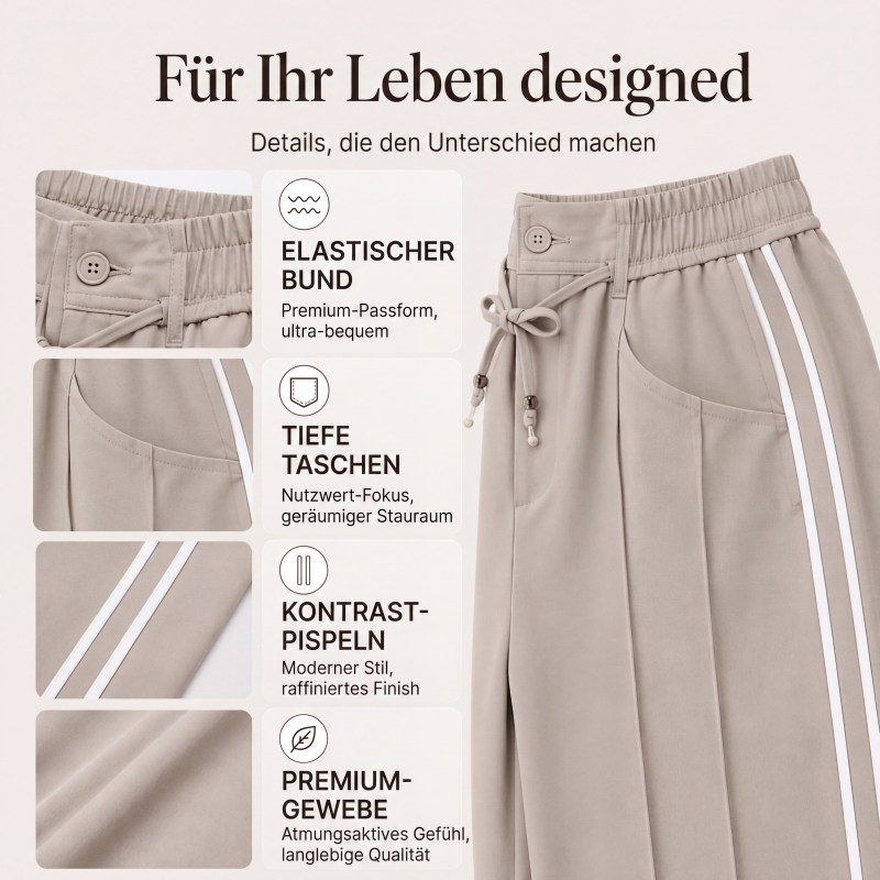 👖 50 % RABATT – Weite Damen-Hose mit Kordelzug | Lässiger Komfort trifft auf eleganten Alltagsstil ✨