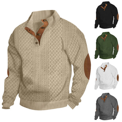 📢📢50%Rabatt!!!🎉✨Lässiger Pullover mit langen Ärmeln und Ellbogenpatches für Herren