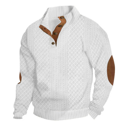 📢📢50%Rabatt!!!🎉✨Lässiger Pullover mit langen Ärmeln und Ellbogenpatches für Herren
