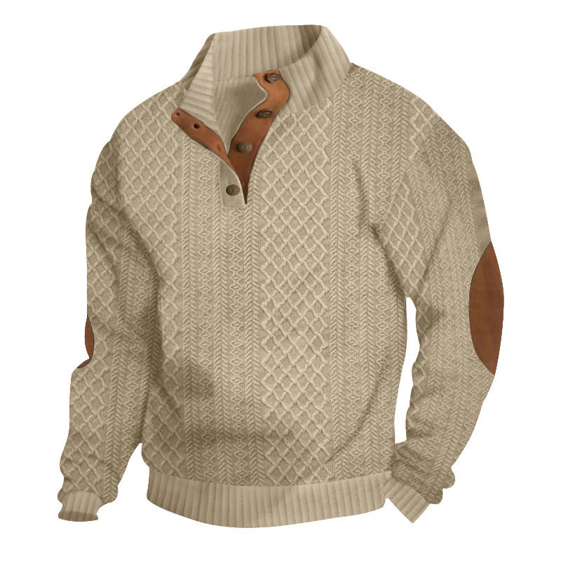 📢📢50%Rabatt!!!🎉✨Lässiger Pullover mit langen Ärmeln und Ellbogenpatches für Herren