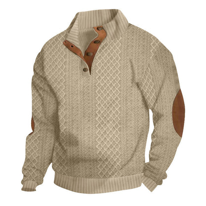 📢📢50%Rabatt!!!🎉✨Lässiger Pullover mit langen Ärmeln und Ellbogenpatches für Herren
