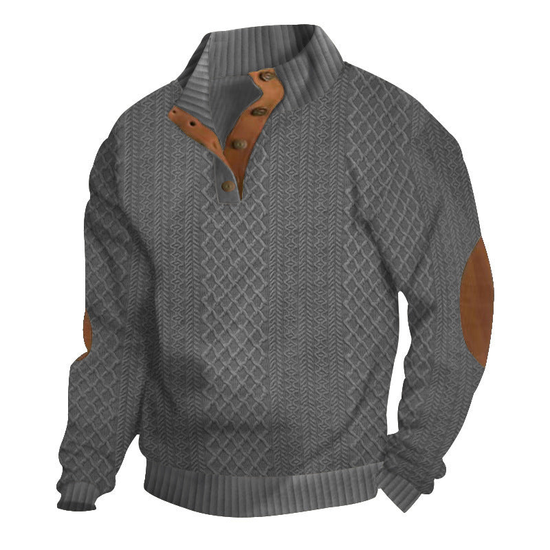 📢📢50%Rabatt!!!🎉✨Lässiger Pullover mit langen Ärmeln und Ellbogenpatches für Herren