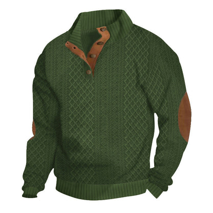 📢📢50%Rabatt!!!🎉✨Lässiger Pullover mit langen Ärmeln und Ellbogenpatches für Herren