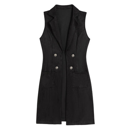 📢📢50%Rabatt!!!🎉✨Schicke, ärmellose Longjacke für Damen mit offenem Vorderteil