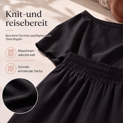 📢📢50%Rabatt!!!🎉✨Damen-Off-Shoulder-Oberteil & Weite-Hosen-Set