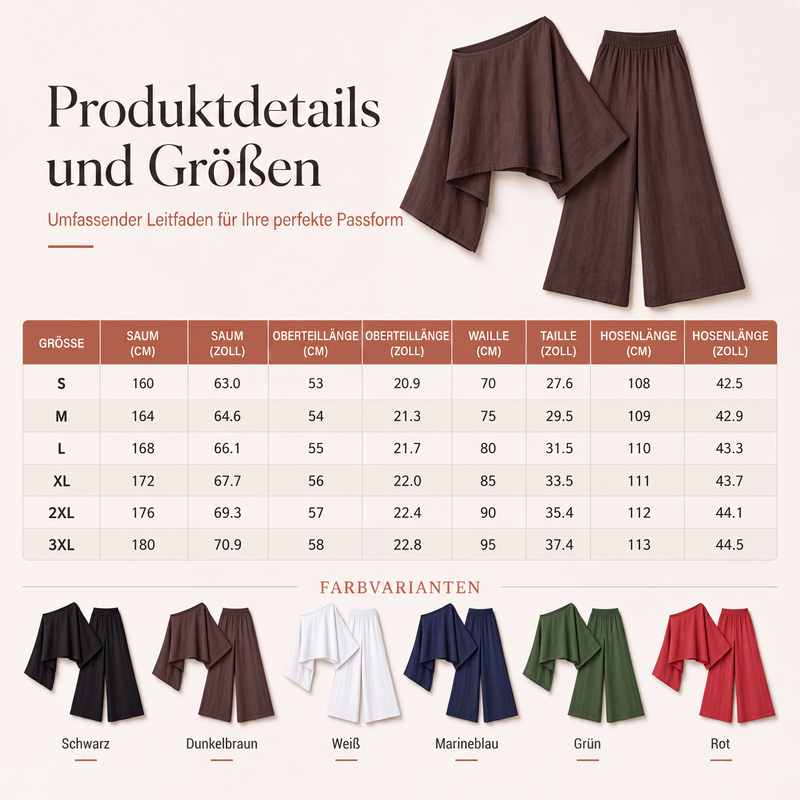 📢📢50%Rabatt!!!🎉✨Damen-Off-Shoulder-Oberteil & Weite-Hosen-Set