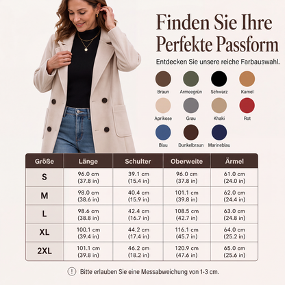 📢📢50%Rabatt!!!🎉✨Damen Wollmantel mit Zweireiherknopfleiste