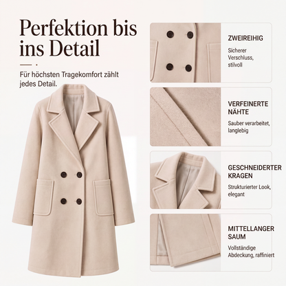 📢📢50%Rabatt!!!🎉✨Damen Wollmantel mit Zweireiherknopfleiste