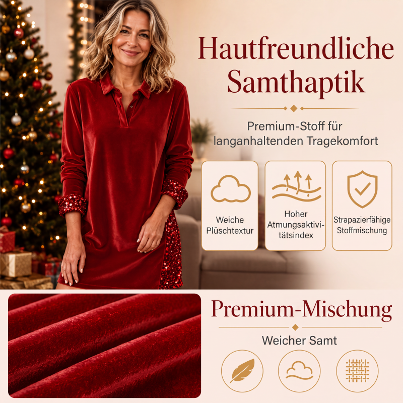 📢📢50%Rabatt!!!🎉✨Festliches Pailletten-Patchwork-Kleid für Damen