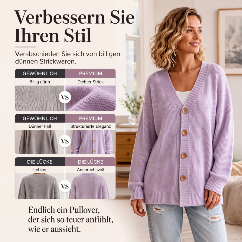 📢📢50%Rabatt!!!🎉✨Damen V-Ausschnitt Oversized-Strickcardigan