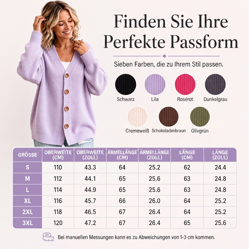 📢📢50%Rabatt!!!🎉✨Damen V-Ausschnitt Oversized-Strickcardigan
