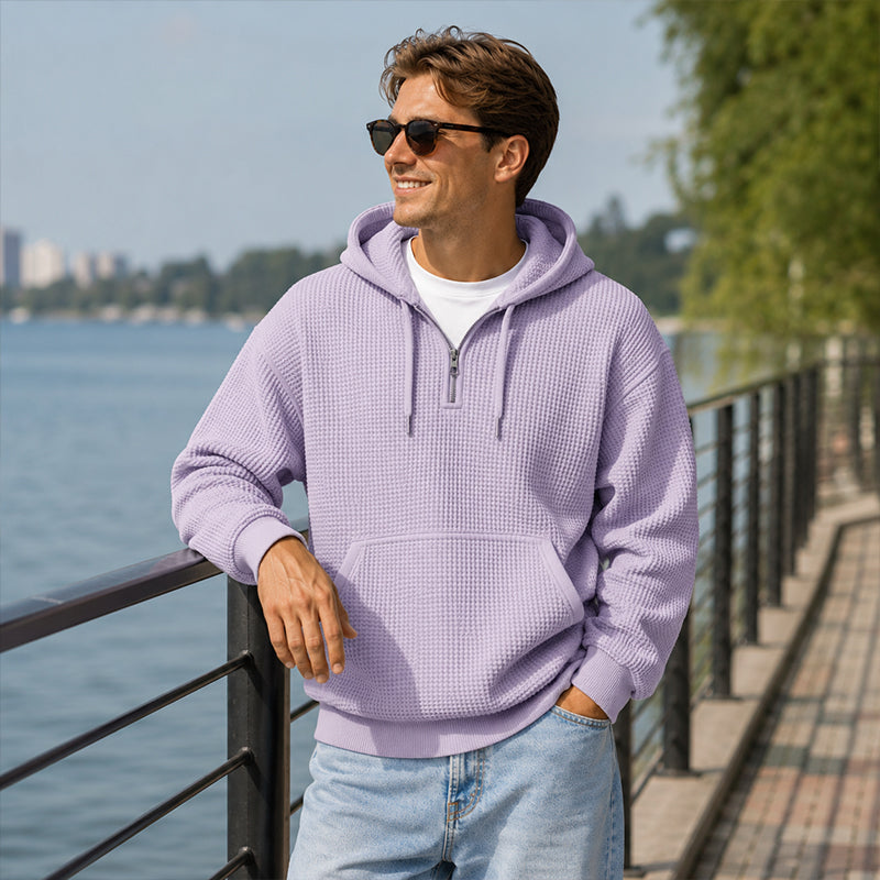 📢📢50%Rabatt!!!🎉✨Gestricktes Quarter-Zip-Hoodie-Sweatshirt für Herren