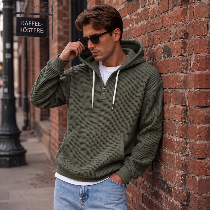 📢📢50%Rabatt!!!🎉✨Gestricktes Quarter-Zip-Hoodie-Sweatshirt für Herren