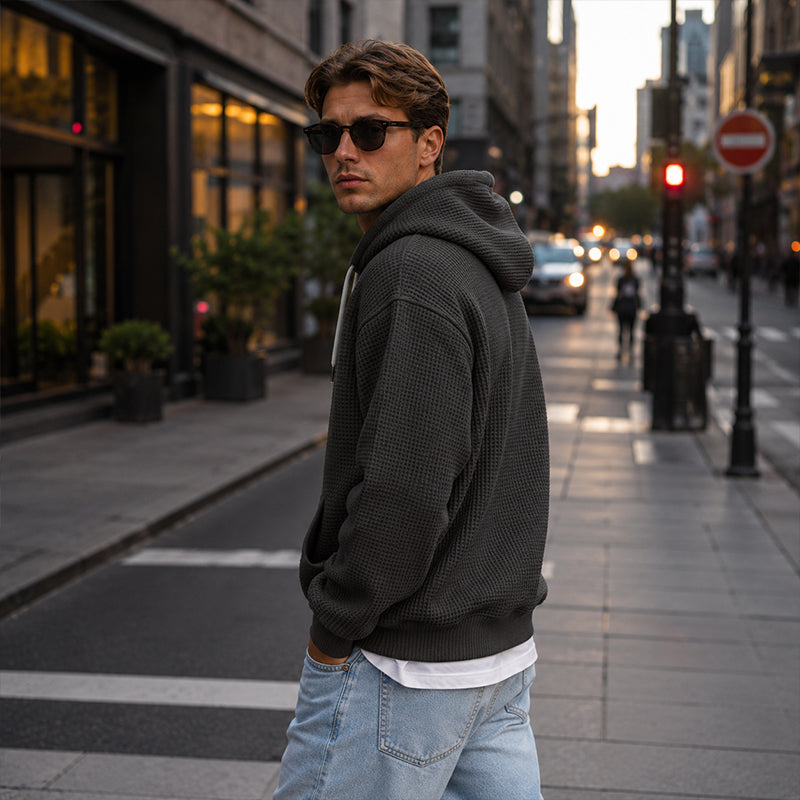 📢📢50%Rabatt!!!🎉✨Gestricktes Quarter-Zip-Hoodie-Sweatshirt für Herren