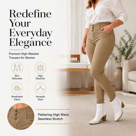 Women's Stretch High-Waist Skinny Pants
