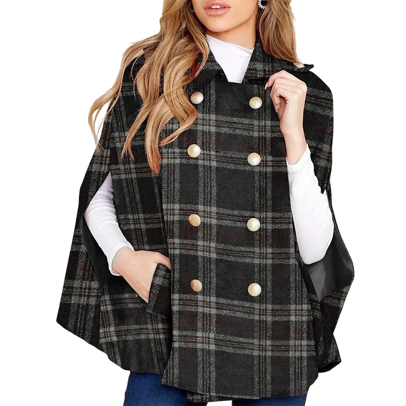 📢📢50%Rabatt!!!🎉✨Damen-Cape-Mantel im Vintage-Karomuster
