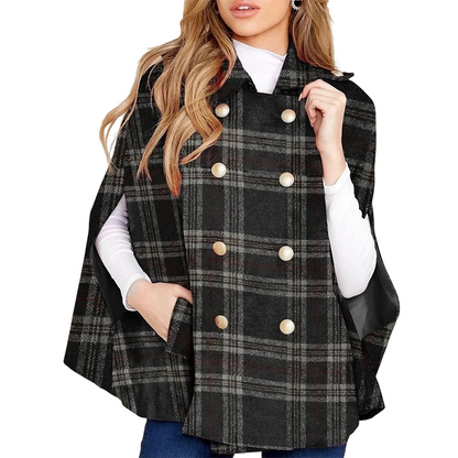 📢📢50%Rabatt!!!🎉✨Damen-Cape-Mantel im Vintage-Karomuster