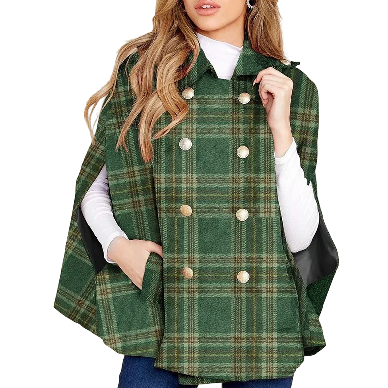 📢📢50%Rabatt!!!🎉✨Damen-Cape-Mantel im Vintage-Karomuster