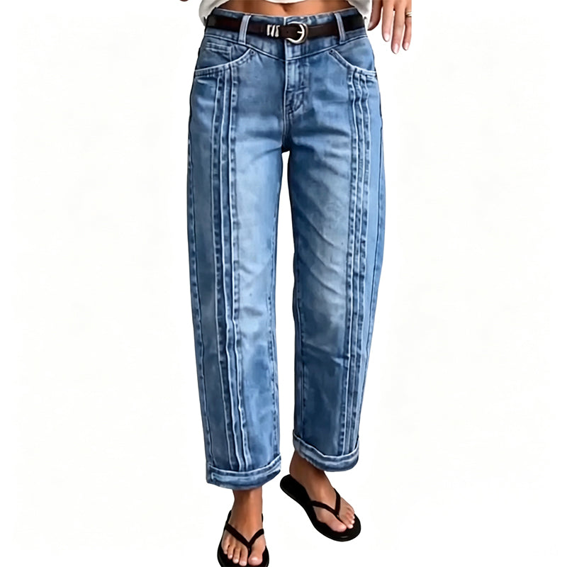 📢📢50%Rabatt!!!🎉✨Legere, elastische Jeans mit geradem Bein für Damen
