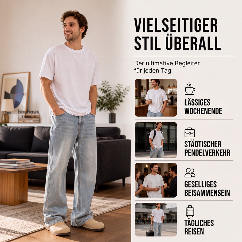 📣📣50%Rabatt!!!🎉✨Curved-Leg-Jeans im Vintage-Look – Leichter Denim, bequemer Sitz & zeitloses Design – Ideal für Frühling, Herbst & entspannte Stunden