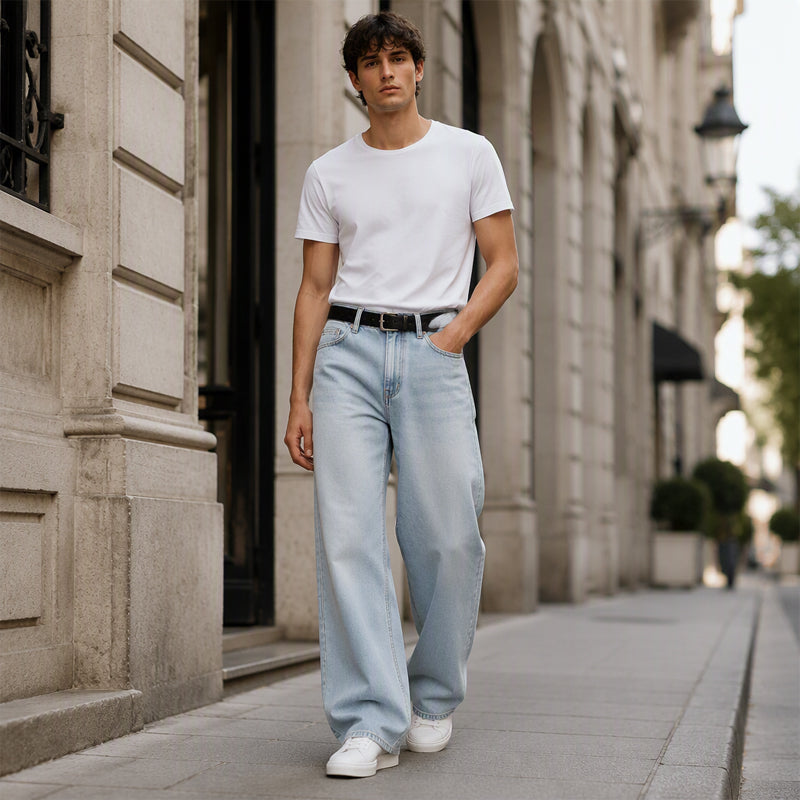 📣📣50%Rabatt!!!🎉✨Curved-Leg-Jeans im Vintage-Look – Leichter Denim, bequemer Sitz & zeitloses Design – Ideal für Frühling, Herbst & entspannte Stunden