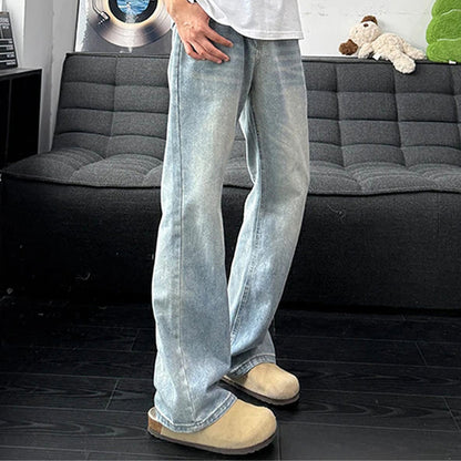 📣📣50%Rabatt!!!🎉✨Curved-Leg-Jeans im Vintage-Look – Leichter Denim, bequemer Sitz & zeitloses Design – Ideal für Frühling, Herbst & entspannte Stunden