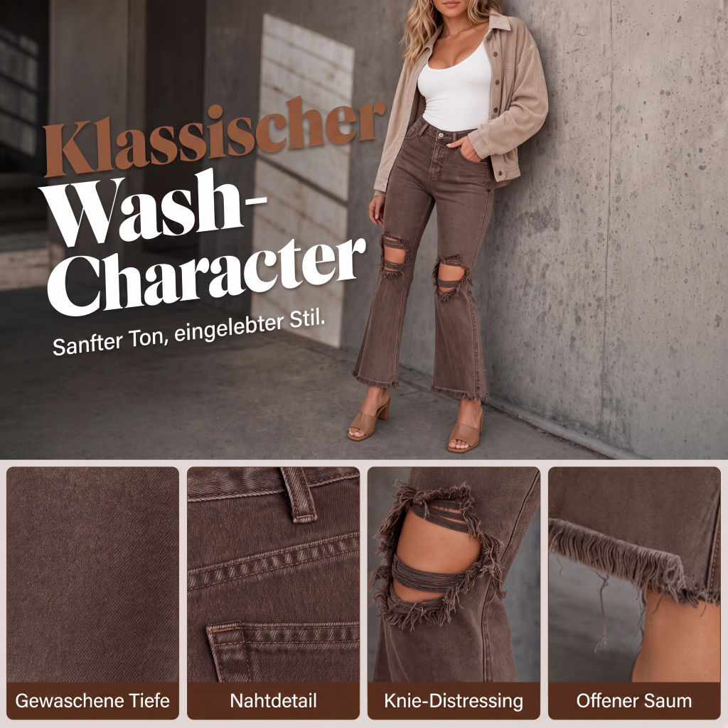 📣📣50%Rabatt!!!🎉✨Flare-Jeans mit Beinverlängerung – Leichter Denim, bequemer Sitz & zeitloses Design – Ideal für Frühling, Herbst & entspannte Stunden
