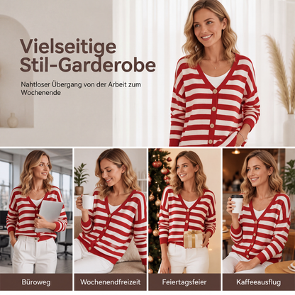 📢📢50%Rabatt!!!🎉✨Damen-Strickjacke mit V-Ausschnitt & Knöpfen