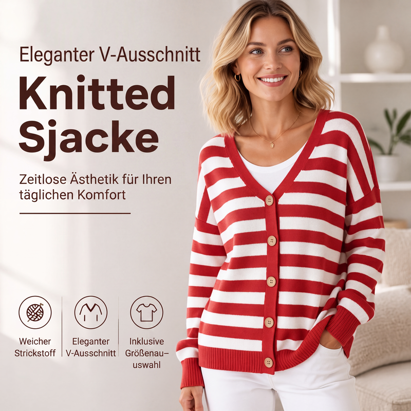 📢📢50%Rabatt!!!🎉✨Damen-Strickjacke mit V-Ausschnitt & Knöpfen