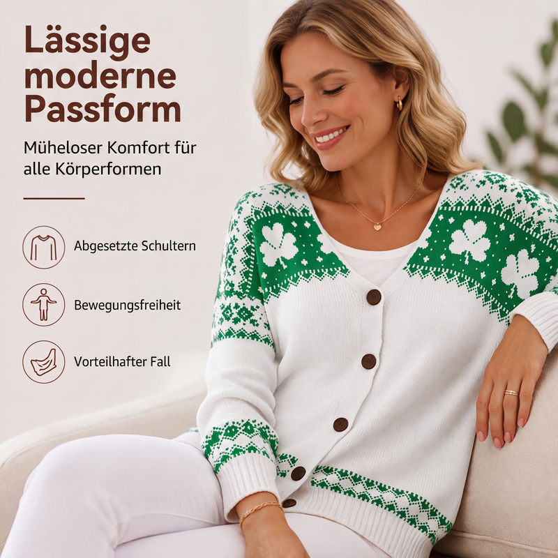 📢📢50%Rabatt!!!🎉✨Damen-Strickjacke mit V-Ausschnitt & Knöpfen