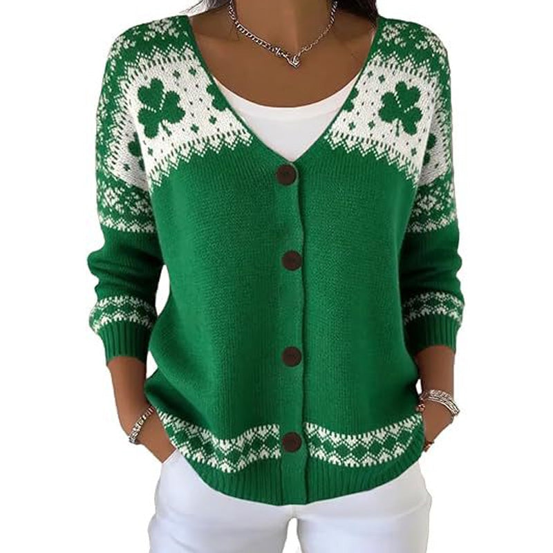 📢📢50%Rabatt!!!🎉✨Damen-Strickjacke mit V-Ausschnitt & Knöpfen