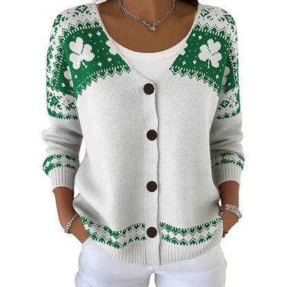 📢📢50%Rabatt!!!🎉✨Damen-Strickjacke mit V-Ausschnitt & Knöpfen