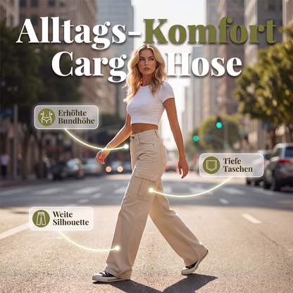 📢📢50%Rabatt!!!🎉✨Hoch sitzende Cargohosen mit weitem Bein für Damen