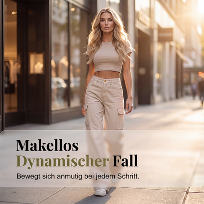 📢📢50%Rabatt!!!🎉✨Hoch sitzende Cargohosen mit weitem Bein für Damen